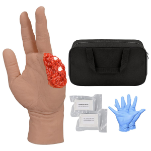 Wound Packing Hand Trainer, Trauma Hand Kit for Wound Care Demonstration Only, Wound Dressing Training Hand for Medical Education, Medium Skin