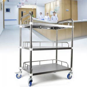 Light and Strong Hospital Patient Trolley Nurse Dental Surgery Trolley Beauty Equipment Three-Layer Stainless Steel Treatment