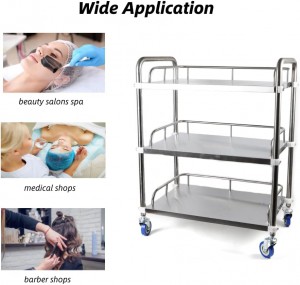 Light and Strong Hospital Patient Trolley Nurse Dental Surgery Trolley Beauty Equipment Three-Layer Stainless Steel Treatment