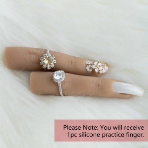 Silicone Practice Fingers for Acrylic Soft Nail Training Model Practice Finger Flexible Nail Mannequin Finger for Nails Practice