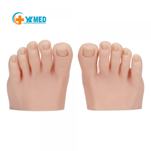 Practice Fake Foot Model, Half Foot Light Skin Color Soft Silicone Fake Foot Tool, Prosthetic Manicure Tool for Nails