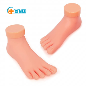 Practice Fake Foot Model 1 Pair Flexible Soft Silicone Prosthetic Manicure Tool for Nail Tips Art Training